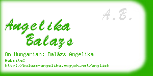 angelika balazs business card