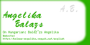 angelika balazs business card